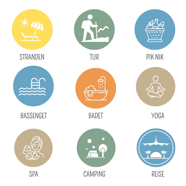 "BORESANDEN" Badelaken  -Mint og Hvit stripet